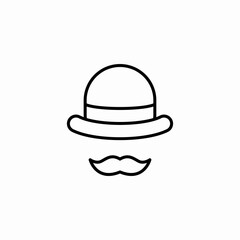 hat moustache gentleman icon sign vector