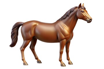 Obraz premium Brown horse render 3d model isolated on white