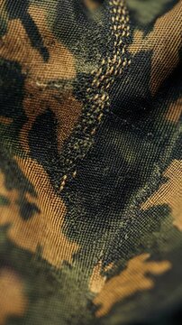 A close-up shot of a camouflage jacket, suitable for outdoor or military-themed images