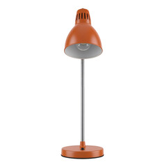 Orange desk lamp isolated on transparent background