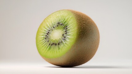 Kiwi fruit half, studio shot