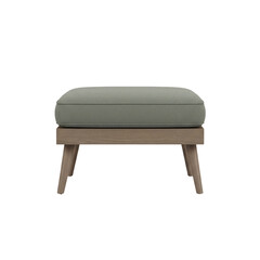 Modern upholstered ottoman stool, isolated on transparent background