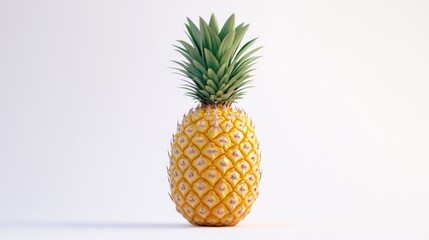 Single pineapple on white background