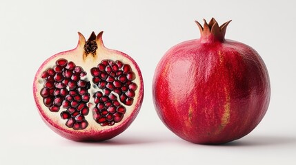 Two halves of a pomegranate