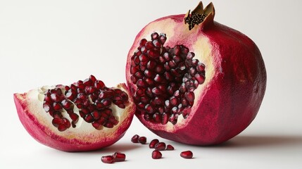 Juicy pomegranate halves