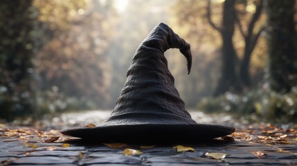 Witch's hat in autumnal forest
