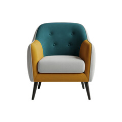 Fototapeta premium Modern colorful armchair, isolated on transparent background
