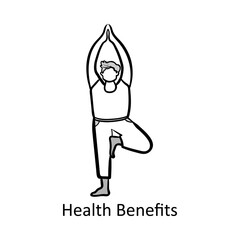 Health Benefits – Yoga and Balance Pose Representing Active Healthy Lifestyle
