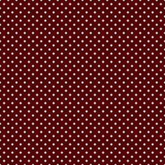 White polka dot seamless pattern on maroon background with rich red-brown tone