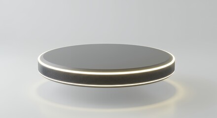 Gray disc shaped object on light gray surface