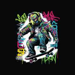 streetwear skating t shirt design