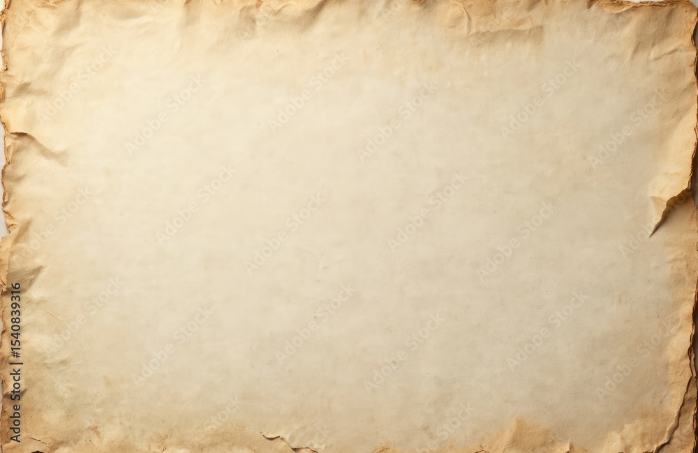 Poster vintage paper texture with aged edges. beige antique sheet has space for text or design. old parchme