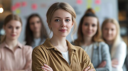 Fototapeta premium Confident Team Leader in Modern Office Setting
