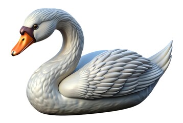 Realistic 3d render of a white swan
