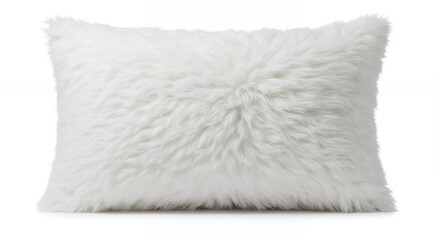 White fluffy throw pillow