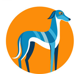  Saluki vector icon 