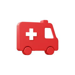 Obraz premium Red 3d render of an ambulance icon