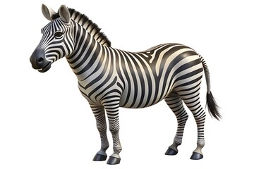 Fototapeta premium 3d render of a plains zebra on white background