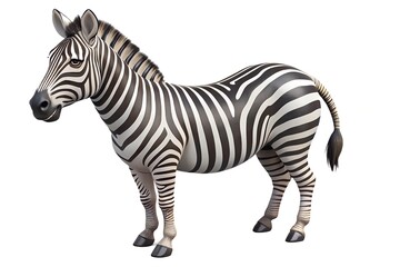 3d render of a cartoon zebra standing