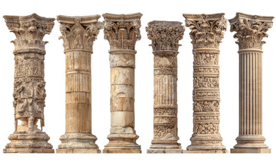 Fototapeta premium Ancient Roman columns in a horizontal row
