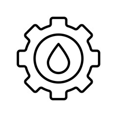 Water Control System Settings Gear Icon Vector. Water Gear Settings Logo