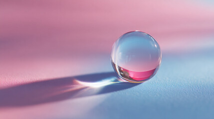 Perfect Water Droplet on Pink and Blue Background