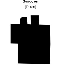 Sundown (Texas) blank outline map