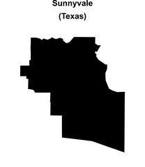 Sunnyvale (Texas) blank outline map