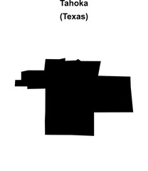 Obraz premium Tahoka (Texas) blank outline map