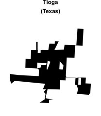 Tioga (Texas) blank outline map