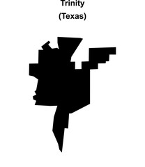 Trinity (Texas) blank outline map