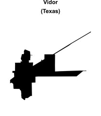Vidor (Texas) blank outline map