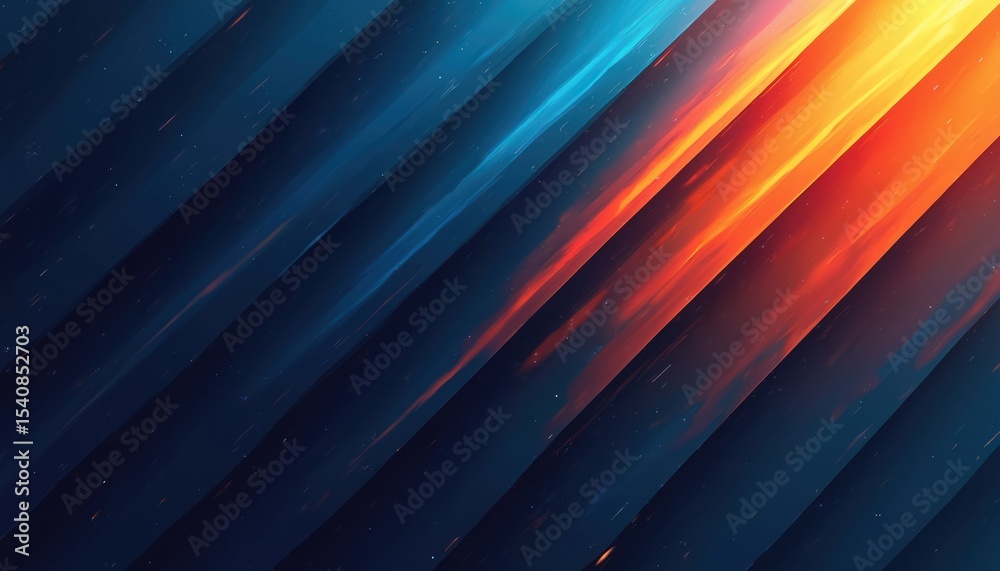 Aufkleber abstract geometric illustration with diagonal lines in blue and orange tones. dynamic energy movemen