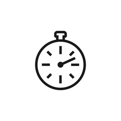 Stopwatch icon. Outline vector illustration on white background.