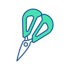 Scissors. Kitchenware icon. Line vector kitchen utensil and tool. Cutlery illustration