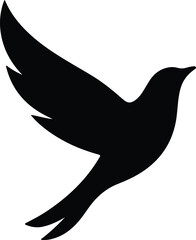 Silhouette of a flying bird peaceful concept vector illustration