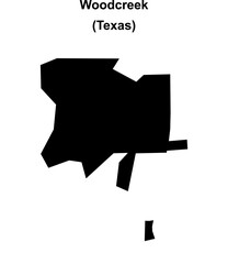 Woodcreek (Texas) blank outline map