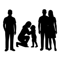 family silhouette vector