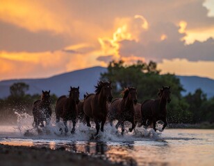 Fototapeta premium sunset in the desert