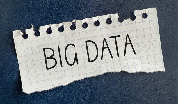 A piece of paper with the word Big Data written on it