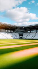 Empty Stadium Under a Sunny Sky