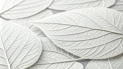Obraz premium Monochromatic Leaf Composition Close-up of Delicate Veins, Nature Texture, Botanical Art leaf texture, botanical photography