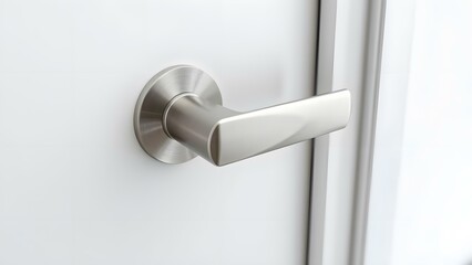 A modern metallic door handle enhances the aesthetic of contemporary interior design.