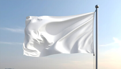 blank white flag mockup