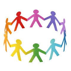 paper people holding hands