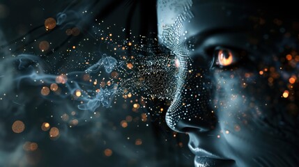 Digital art portrait closeup