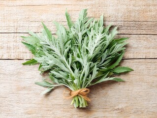 Wormwood herb bunch fresh leaves