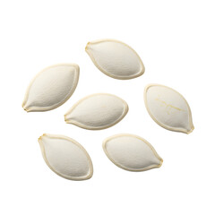 White Pumpkin Seeds on Transparent Background