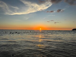 Sunset at Karon Beach with View of the Andaman Sea, Phuket, Thailand