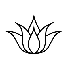 Lotus icon vector. Harmony illustration sign. Buddha flower symbol.